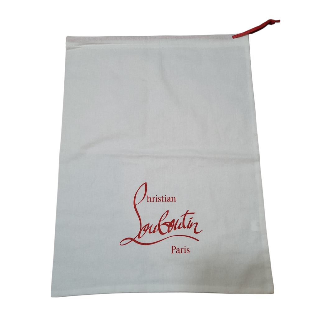 Christian Louboutin Dust Bag White Empty Storage Travel Logo 15.75 x 12 in